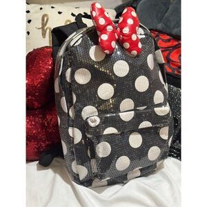 Primark x Disney/Mickey Minnie Mouse full size bookbag backpack sequin bling